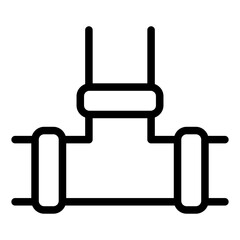 Gas pipeline connection outline icon symbolizing the transport and distribution of gas