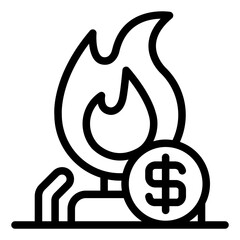 Obraz premium Gas price outline icon representing fuel cost displayed at stations