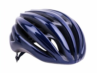Sleek and aerodynamic cycling helmet with a glossy finish  designed for sports safety and protection  This high performance equipment is isolated on a clean white background