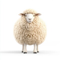 Obraz premium A fluffy, adorable Icelandic sheep standing upright, showcasing its thick wool coat and gentle expression, perfect for animal-themed projects.