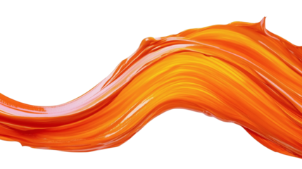 abstract orange wave isolated on white  background 