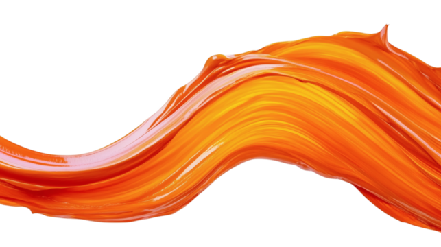 abstract orange wave isolated on white  background 