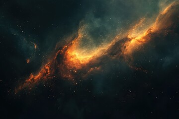Fototapeta premium Fiery Nebula in Deep Space