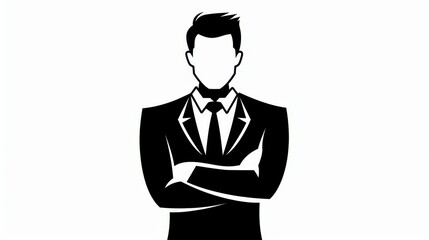 A sleek black silhouette emblem perfect for modern branding and presentations, capturing attention with its bold design.