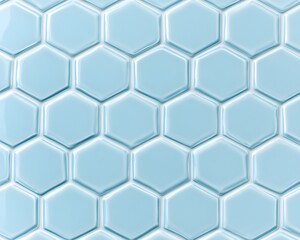 Light Blue Hexagonal Tile Pattern
