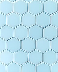 Light Blue Hexagonal Tile Pattern