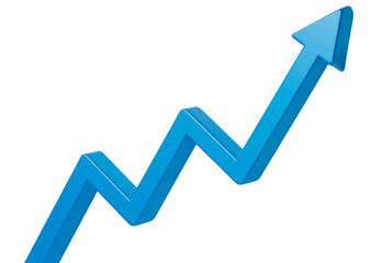 Graph arrow on a transparent background PNG, business, growth and finance concept.