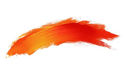 Orange paint stroke isolated on white background