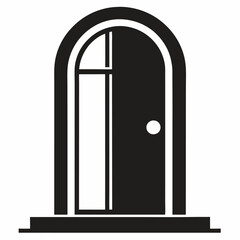 Door black icon on white background.