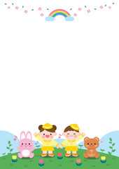 유치원 어린이집 배경 일러스트