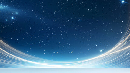 Blue starry sky glowing lines technology background