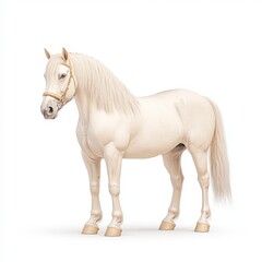 Fototapeta premium A majestic white Percheron horse stands elegantly, showcasing its beauty and strength in a minimalist style.