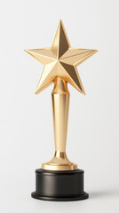 Golden trophy with sleek star design, perfect for awards and recognition