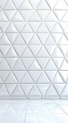Fototapeta premium White Triangular Tile Wall and Floor