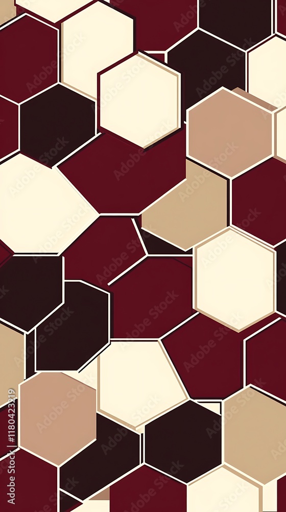 Poster beige and red cubic geometric shapes on an abstract background with modern visual composition and ar