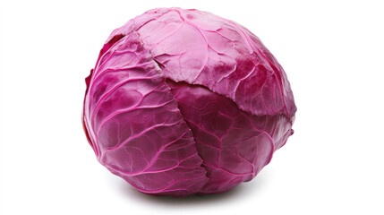 Obraz premium Single red cabbage isolated on white background.
