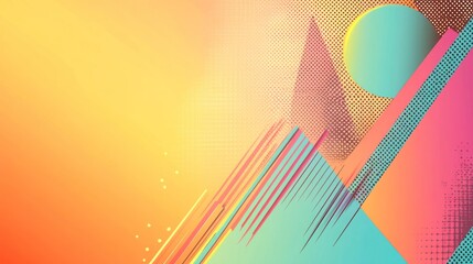 Abstract geometric background with vibrant colors and dynamic shapes.
