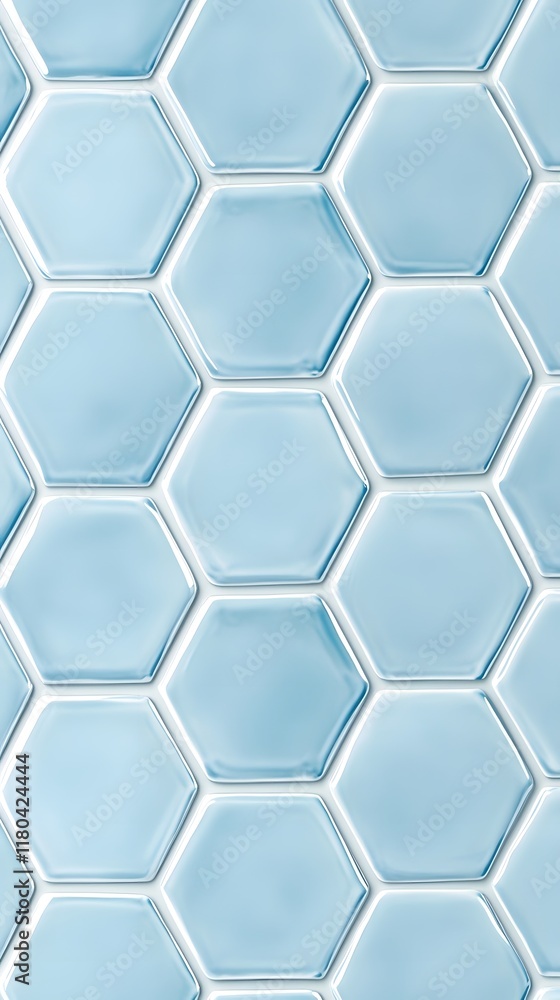 Poster light blue hexagonal tile pattern