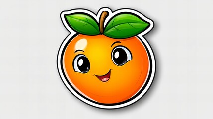 Cute cartoon orange with a big smile and happy expression.  Vibrant colors and fun design.