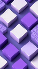 Fototapeta premium Purple Cubic Geometric Shapes on a Bold Abstract Background for a Modern Digital Banner Design