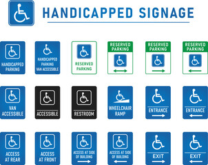 Handicapped Signage, disability signs, wheelchair sign, ADA compliant signs, accessible parking