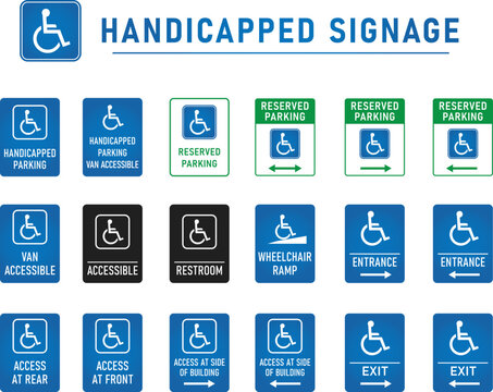 Handicapped Signage, disability signs, wheelchair sign, ADA compliant signs, accessible parking