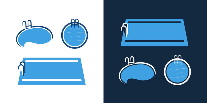 Swimming pool icon vector flat shape graphic design isolated