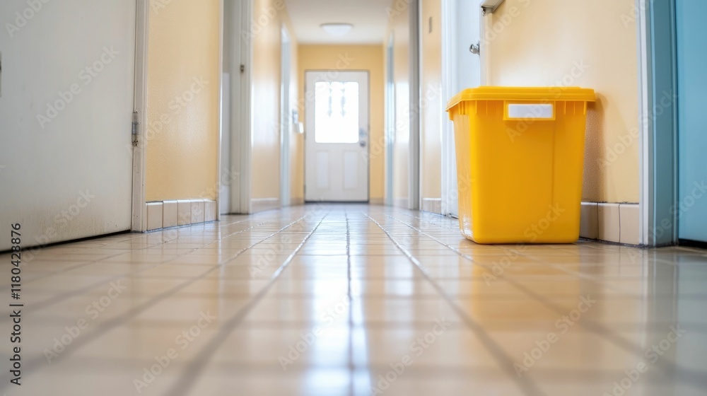 Aufkleber bright and minimalist entryway with clean wiped countertops and a tidy organized appearance in a mod