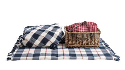 Portable Picnic Blanket with Waterproof Base - Isolated on White Background