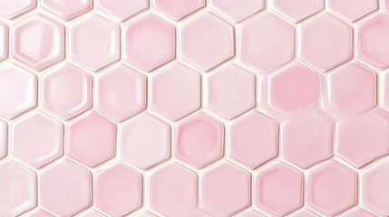 Naklejka premium Pale Pink Hexagonal Tile Pattern