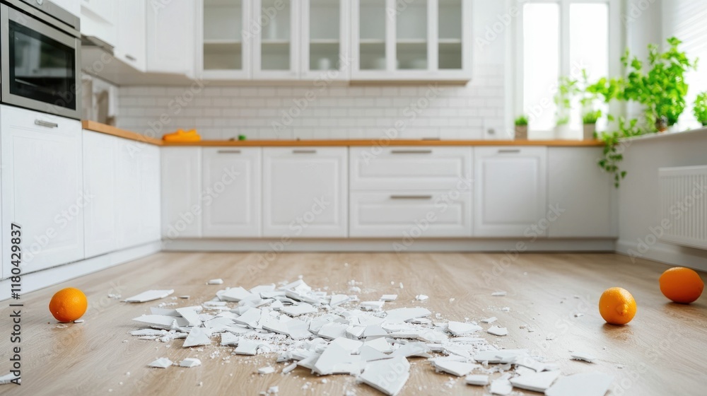 Poster preventing domestic accidents tips and strategies for ensuring sharp object safety and slip resistan