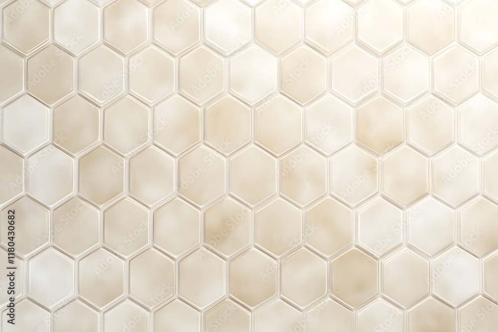 Poster beige hexagonal tile pattern