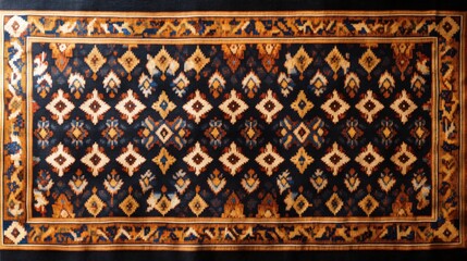Elegant Geometric Pattern Rug with Rich Colors and Detailed Design for Home Decoration