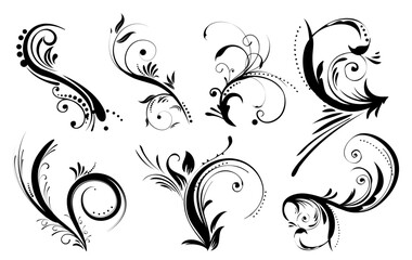 Floral Silhouette Vector Pack graphic drawing illustration for stickers, streetwear, t-shirts, logos, print-on-demand, print, or branding