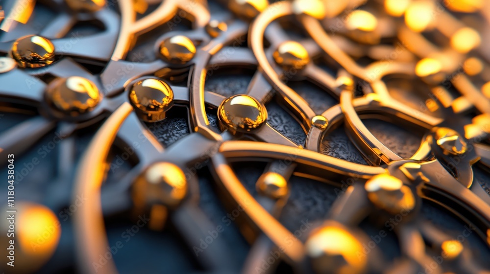 Aufkleber elegant abstract design of intertwined patterns with shiny golden accents and textured background