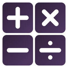 Fototapeta premium Mathematics mark flat icon isolated on white background.