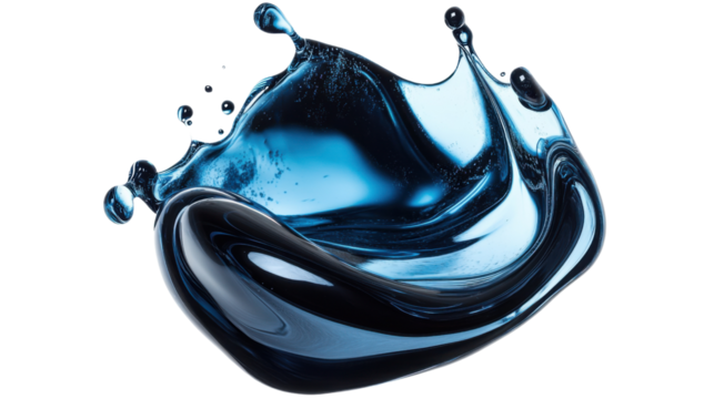 Abstract black fluid glass transparent background