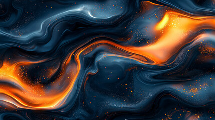 Abstract Swirling Nebula Orange Blue Hues