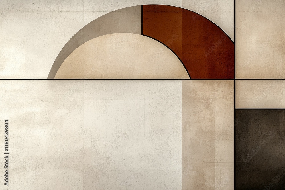 Poster painting of a circle with a triangle on top of it