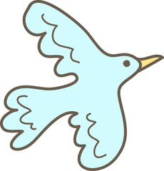 Doodle Flying Bird Sketch