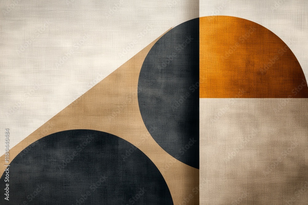 Poster painting of two circles with a triangle in between
