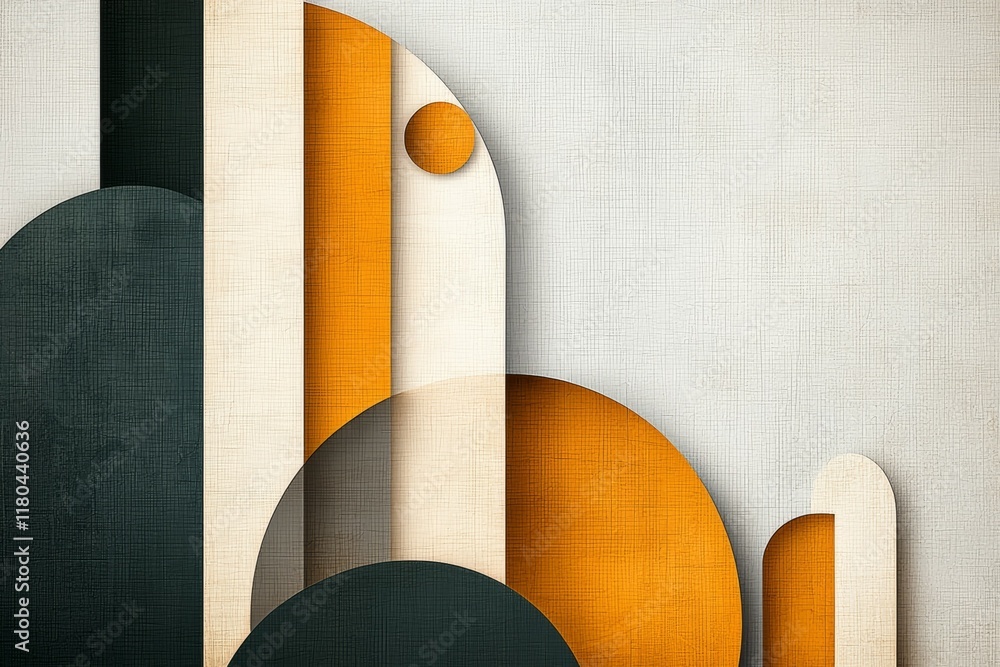 Poster series of circles and squares in various sizes and colors