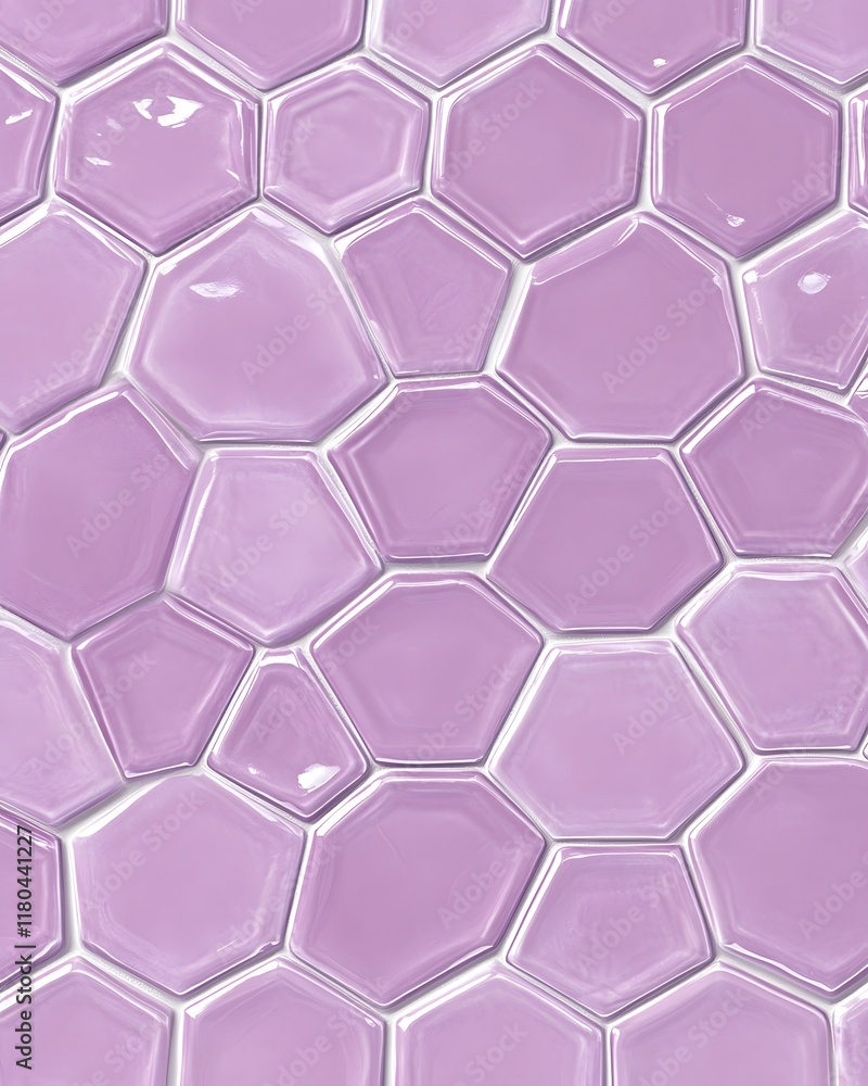 Poster close-up of lavender hexagonal tile pattern