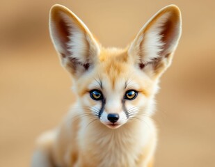 Obraz premium Fennec Fox Portrait: A Captivating Desert Wildlife Close-up