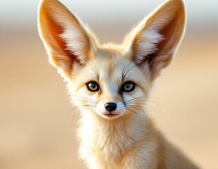 Obraz premium Fennec Fox Portrait: A Captivating Desert Sunset Image