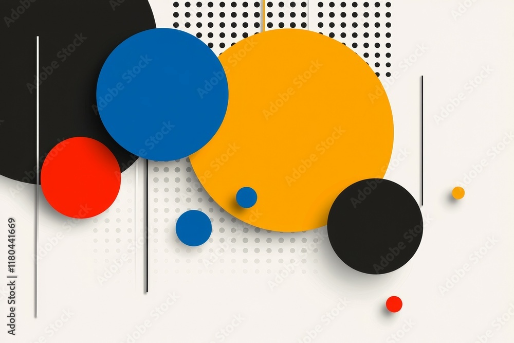 Poster colorful abstract design with circles of different sizes and colors