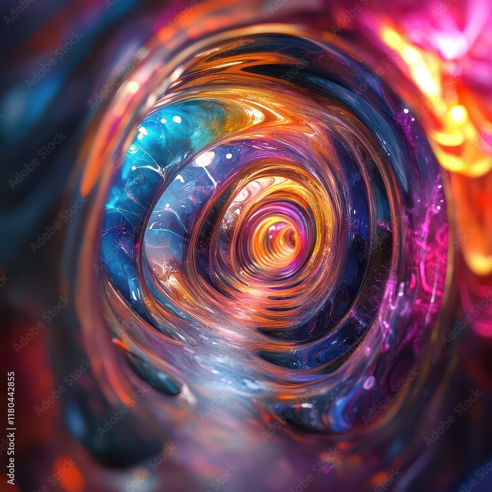 Poster dynamic energy flow abstract digital space art concept vivid colors close-up viewpoint visual explor