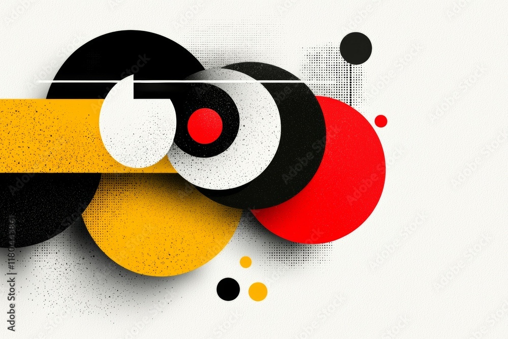 Poster colorful abstract design with circles and squares