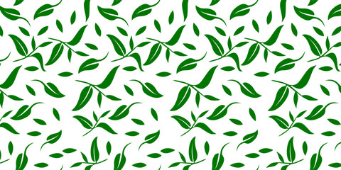 green leaves vector pattern background