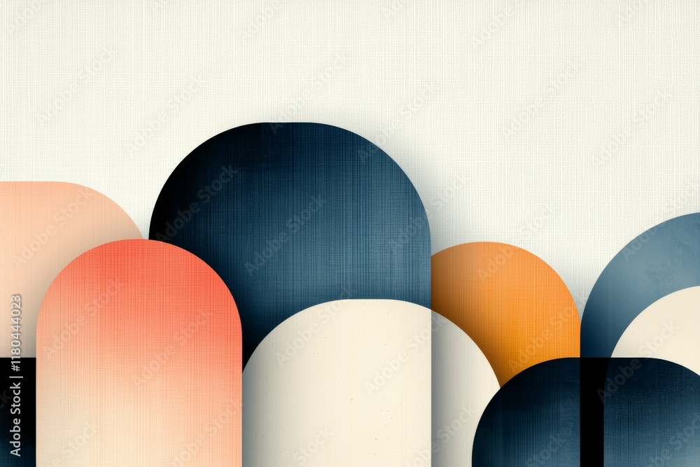 Poster series of circles and squares in various colors and sizes